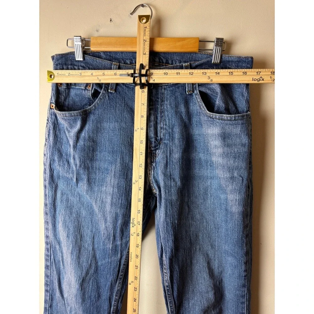 Mens 33x32 Levi's Straight Jeans Medium Wash Blue Denim Regular Fit Everyday
